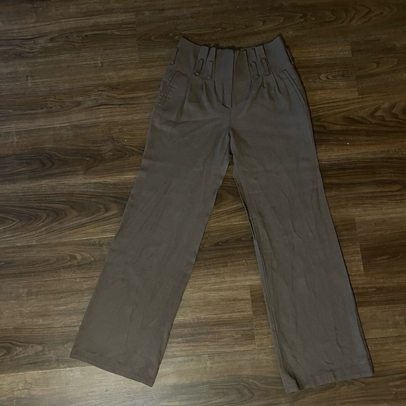 Patrizia Pepe Size 40 Pants Paperbag Pleated Straight Leg Trousers Italy - Picture 5 of 12